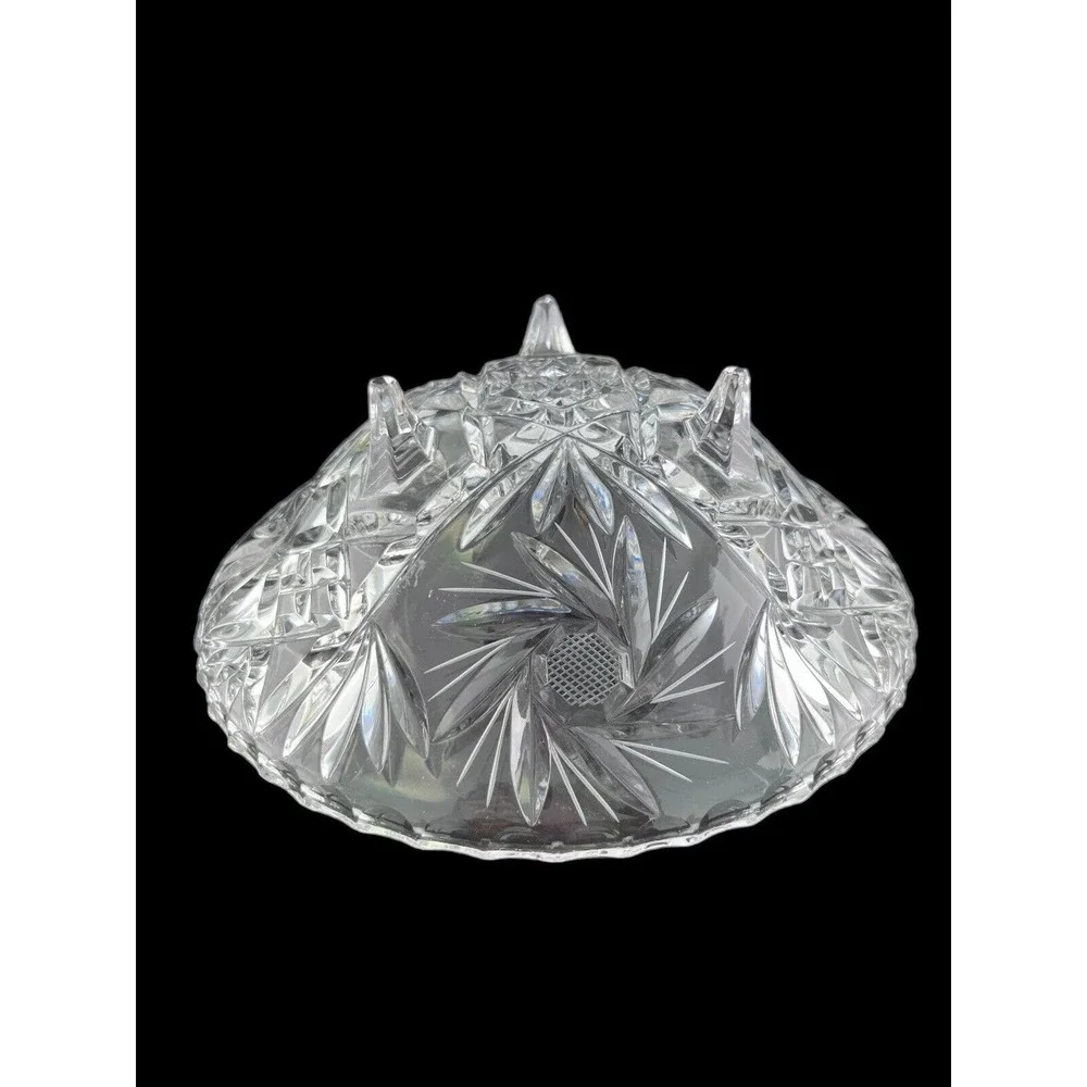 Anchor Hocking Prescut Clear Footed Candy Nut‎ Dish EAPC 8 3/4